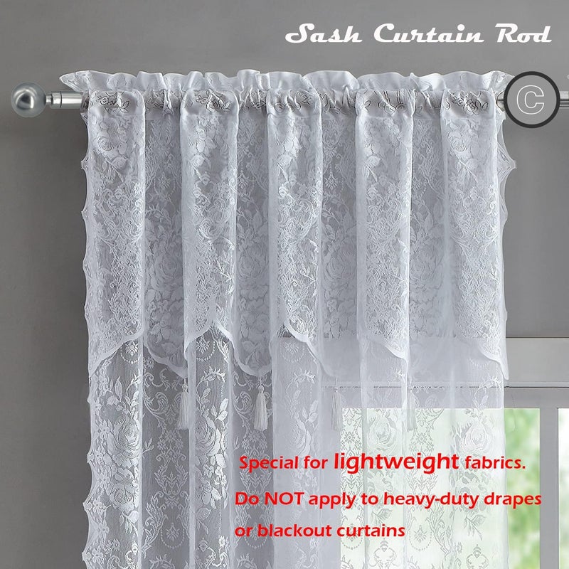 ARNORX 3/8 Inch Tier Curtain Rod 2-Pack, Adjustable French Door & Sash Window Curtain Rod 16–28 Inch, Self-Adhesive or Screw Mount, Satin Nickel – for Kitchen Window, Cabinet, Shelf, Storage Room - Image 4